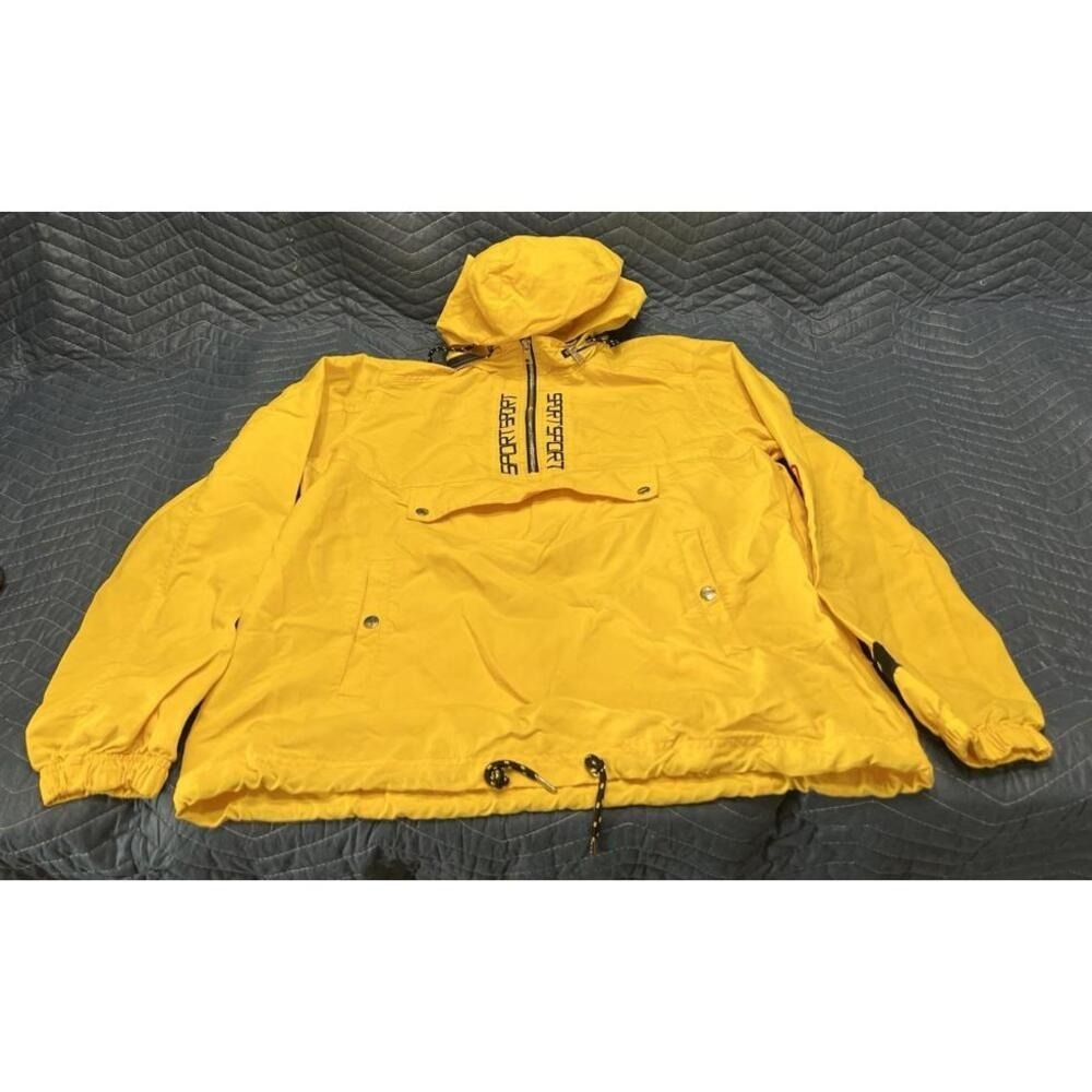 Forever 21 Men Yellow Sport Zone 1996 Pullover Windbreaker Jacket Size L - Picture 14 of 14